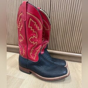 ANDERSON BEAN BLACK OIL SHARK BOOT Red and Black Western Cowboy Boots